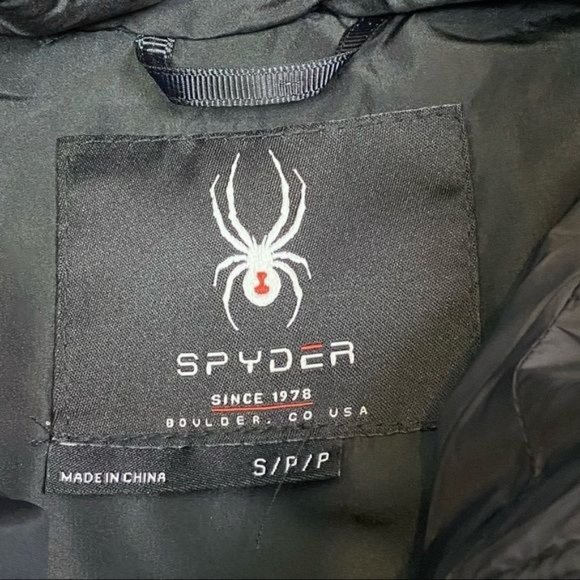 Spyder | ‘Circuit’ Black & Grey Water Repellent Rain & Snow Hooded Puffer Jacket - Picture 10 of 14